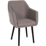 Clp - chaise visiteur utrecht en tissu gris tourterelle, schwarz