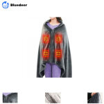 Ch�le de couverture chauffante sans fil, usb portable couvertures plaid chauffant avec 3 niveaux de r�glage ...