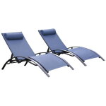 Chalet & jardin lot de 2 bains de soleil monaco en aluminium - lavande Chalet & jardin lot de 2 bains de soleil monaco en aluminium - lavande