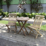 Chalet & jardin ensemble de jardin en bois - 2 chaises pliantes + table basse octogonale pliante