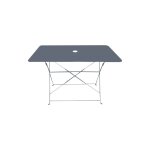 Chalet & jardin table rectangulaire d'extrieur pliante bistro en acier - gris