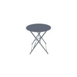 Chalet&jardin - table ronde d'extrieur pliante bistro en acier - gris