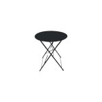 Chalet & jardin table ronde d'ext�rieur pliante bistro en acier - noir