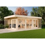 Chalet de jardin viva b naturel , 70 mm paisseur paroi 492 x 668 cm