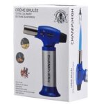 Chalumeau de cuisine - champ - 15, 5 cm - flamme r�glable - m�tal - bleu