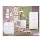 Baby price - chambre b�b� trio basic coeur: lit 120x60, commode a langer et armoire - babyprice - blanc ...