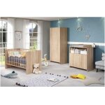 Chambre bb trio niko - lit 70x140 cm + commode a langer 2 portes + armoire 2 portes - dcor chene naturel ...