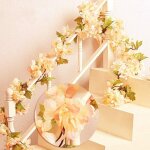 Champagne - 2 pices x 235cm fleurs artificis cerisier guirlande de corde vigne feuille haie maison haie ...