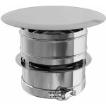 Chapeau anti - vent inox duo ten 80 / 130 avec bride