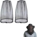 Chapeau de moustique pour le camping, 2pcs filets de tte de qualit suprieure avec trous extra fins, ...