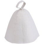 Chapeau sauna en laine blanche pour banya russe, boucle de suspension incluse