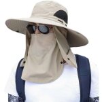 Chapeau de soleil avec protection uv et rabat couvre - nuque, id�al pour la p�che et randonn�e �t� homme ...