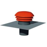 Chapeau toiture 125mm en plastique et feuille de plomb - rejet d'air sortie toiture rouge - accessoire ...