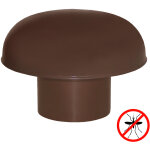First plast - chapeau de ventilation pvc avec moustiquaire - marron - 100mm