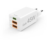 Hama - charg. fast, gan, 1 usb - c pd, 2 usb - c pd, 2 usb - a qc, mini - chargeur, 45 w, blanc Hama - charg. fast, gan, 1 usb - c pd, 2 usb - c pd, 2 usb - a qc, mini - chargeur, 45 w, blanc
