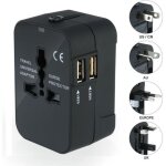 Chargeur adaptateur de voyage universel, us eu uk au avec 2 usb ports pour appareils photo, t�l�phones ...