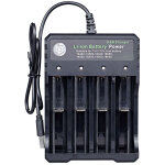 Fei yu - chargeur de batterie 18650 universel chargeur de piles avec indicateur led 4 slot usb chargeur ...