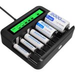 Chargeur de batterie universel lcd � 8 emplacements avec port usb