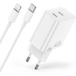Chargeur iphone 40 w 14 13 12 11, certifi� apple mfi 2 ports 20 w usb c chargeur adaptateur secteur prise ...
