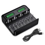 Chargeur de piles universel lcd, chargeur universel pour piles rechargeables aa / aaa / c / d ni - mh ...