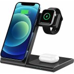 Chargeur sans fil 3 en 1  induction certifi qi pour apple watch 6 / se / 5 / 4 / 3 / 2 / 1 / airpods ...