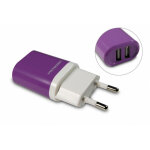Metronic - chargeur secteur 2 usb - a 2 a - violet