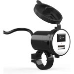 Chargeur usb moto �tanche 12v, support de guidon moto universel chargeur moto usb �tanche charge moto ...