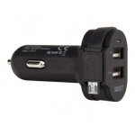 Chargeur de voiture double usb xqisit 6 a, noir