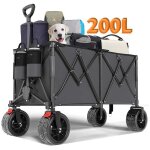 Devoko chariot pliable avec frein chariot tout terrain capacité statique de 200 kg pneus larges noirs ... Devoko chariot pliable avec frein chariot tout terrain capacité statique de 200 kg pneus larges noirs ...