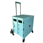 Secury - t - chariot de course 8 roues - pliable - plastique - avec couvercle - bleu turquoise - 70kg ... Secury - t - chariot de course 8 roues - pliable - plastique - avec couvercle - bleu turquoise - 70kg ...