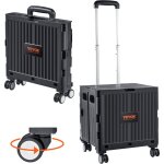 Chariot de courses capacite de charge 49, 8 kg caddie pliable utilitaire portable avec poignee telescopique ...