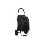 Chariot de course pliable  2 roulettes avec sac coloris noir - longueur 44, 5 x profondeur 37 x hauteur ...