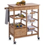 Chariot de cuisine, meuble mobile - bambou zeller
