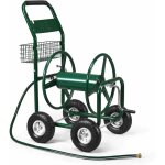 Goplus chariot devidoir pour tuyau d?arrosage sur roues pour jardin, avec panier de rangement, dans un ...