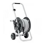Chariot enrouleur �quip� de tuyau qubo pronto25 silver de 25 m�tres
