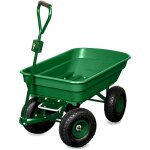 Terre jardin - chariot de jardin 4 roues 120 kg - bac bascule 52l avec poigne amovible et adaptateur ...