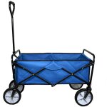 Chariot de jardin � 4 roues bleu pliable brouette utilit� chariot de transport jardin - 98 x 53 x 116 ...