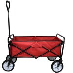 Chariot de jardin � 4 roues rouge pliable brouette utilit� chariot de transport jardin - 98 x 53 x 116 ...