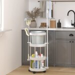 Chariot de mnage avec panier de rangement aluminium vidaxl