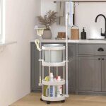 Chariot de m�nage avec panier de rangement aluminium vidaxl