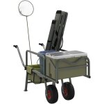Chariot de p�che vert avec 2 roues acier enduit de poudre - vidaxl