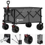 Sekey ? chariot pliable xxl 200l ? charge max 200 kg ? roues tout - terrain 17x10 cm ? pliage compact ...