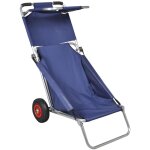 Vidaxl - chariot de plage avec roues portable et pliable bleu Vidaxl - chariot de plage avec roues portable et pliable bleu