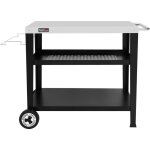 Chariot a plancha - 3 tagres desserte pour plancha et bbq avec plan de travail en acier inoxydable ...