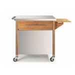 Dm creation naturellement - chariot pour plancha bois / inox - dm creation - 00231n