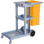Homcom - chariot - poubelle chariot de nettoyage professionnel 3 plateaux sac grande rsistance fourni ...