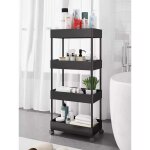 Chariot de rangement mobile sur 4 niveaux, chariot de stockage, �tag�re sur roulettes, pour cuisine �troites, ...