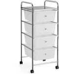 Chariot de rangement � roulettes avec 4 tiroirs plastiques amovibles tour de rangement � roulettes cadre ...