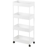 Chariot roulant en plastique 4 couches, meuble de rangement mobile, chariot de rangement multifonctionnel, ... Chariot roulant en plastique 4 couches, meuble de rangement mobile, chariot de rangement multifonctionnel, ...