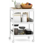 Chariot de service  3 niveaux avec plateau amovible - 40 x 26 x 61 cm - chariot de cuisine avec roulettes, ...